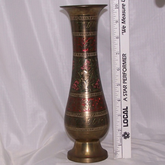 VTG Brass Bud Vase, East Indian - Picture 10 of 12